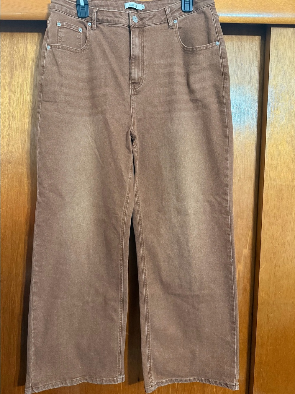 Women's Wide-Leg Jeans in Brown XL stretchy